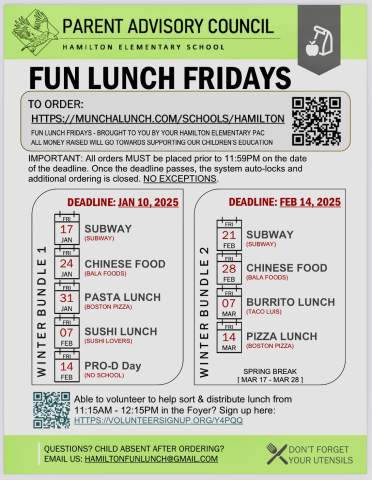 Fun Lunch Fridays Term 2